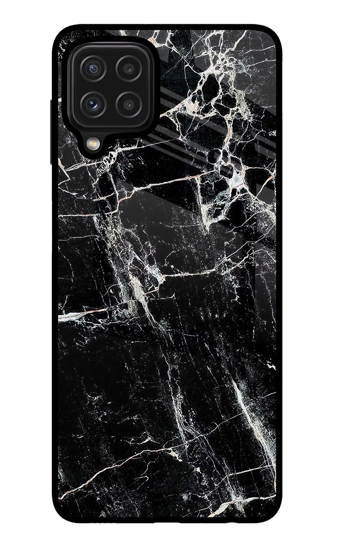 Black Marble Texture Samsung M32 Glass Case