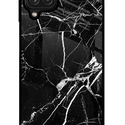 Black Marble Pattern Samsung M32 Glass Case