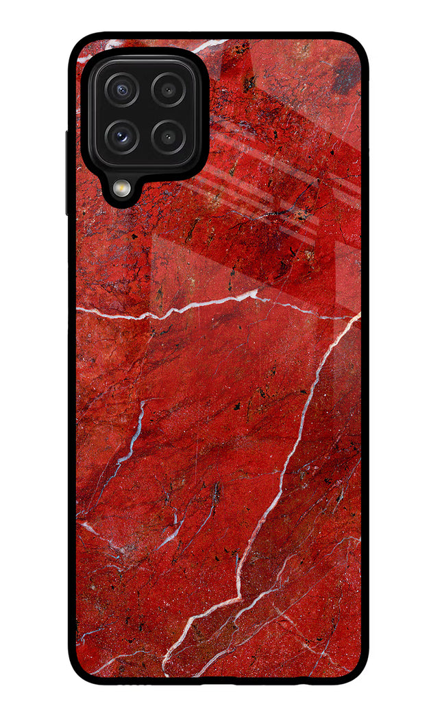Red Marble Design Samsung M32 Glass Case