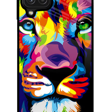 Lion Samsung M32 Glass Case