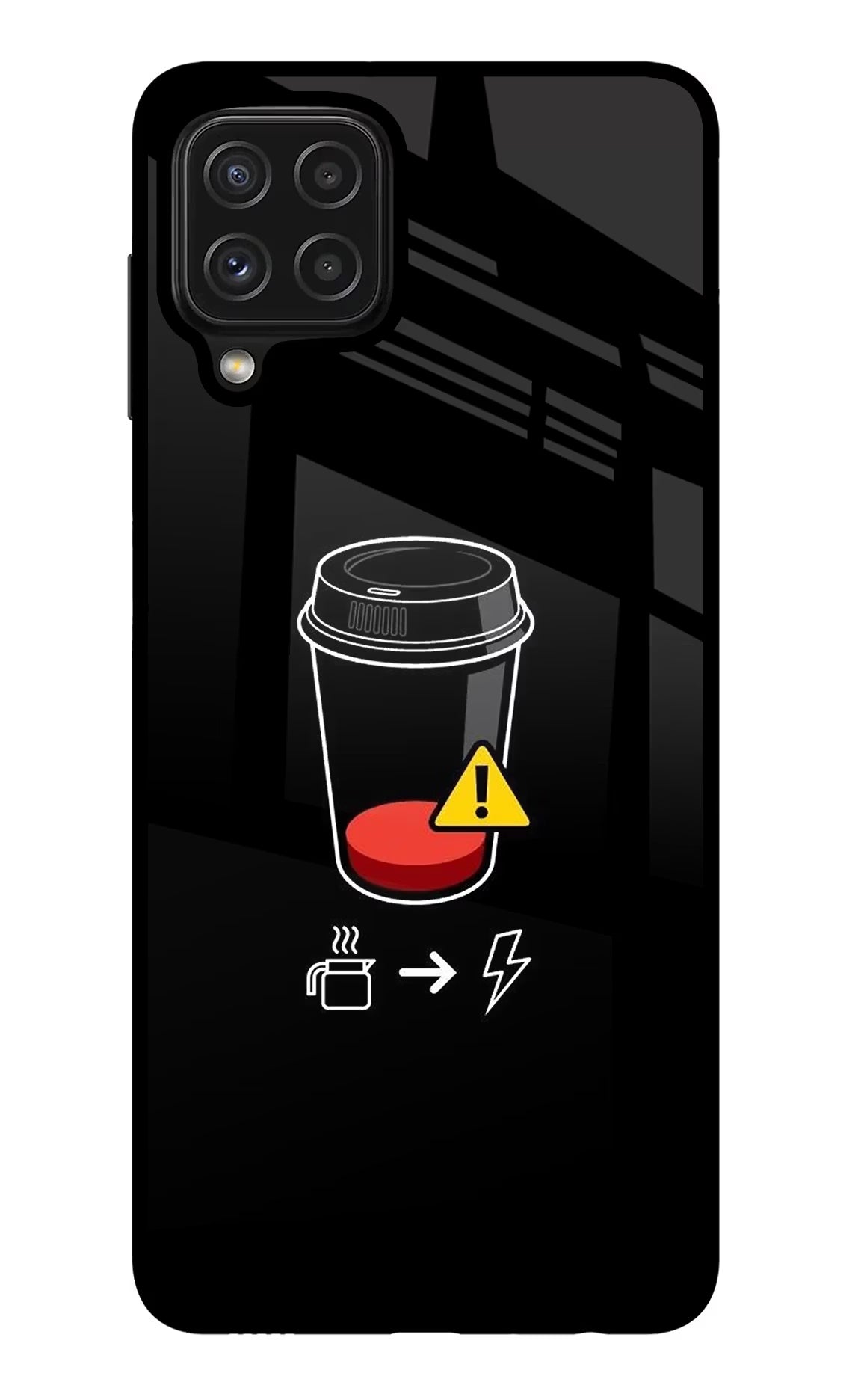 Coffee Samsung M32 Glass Case Back Cover by Casekaro