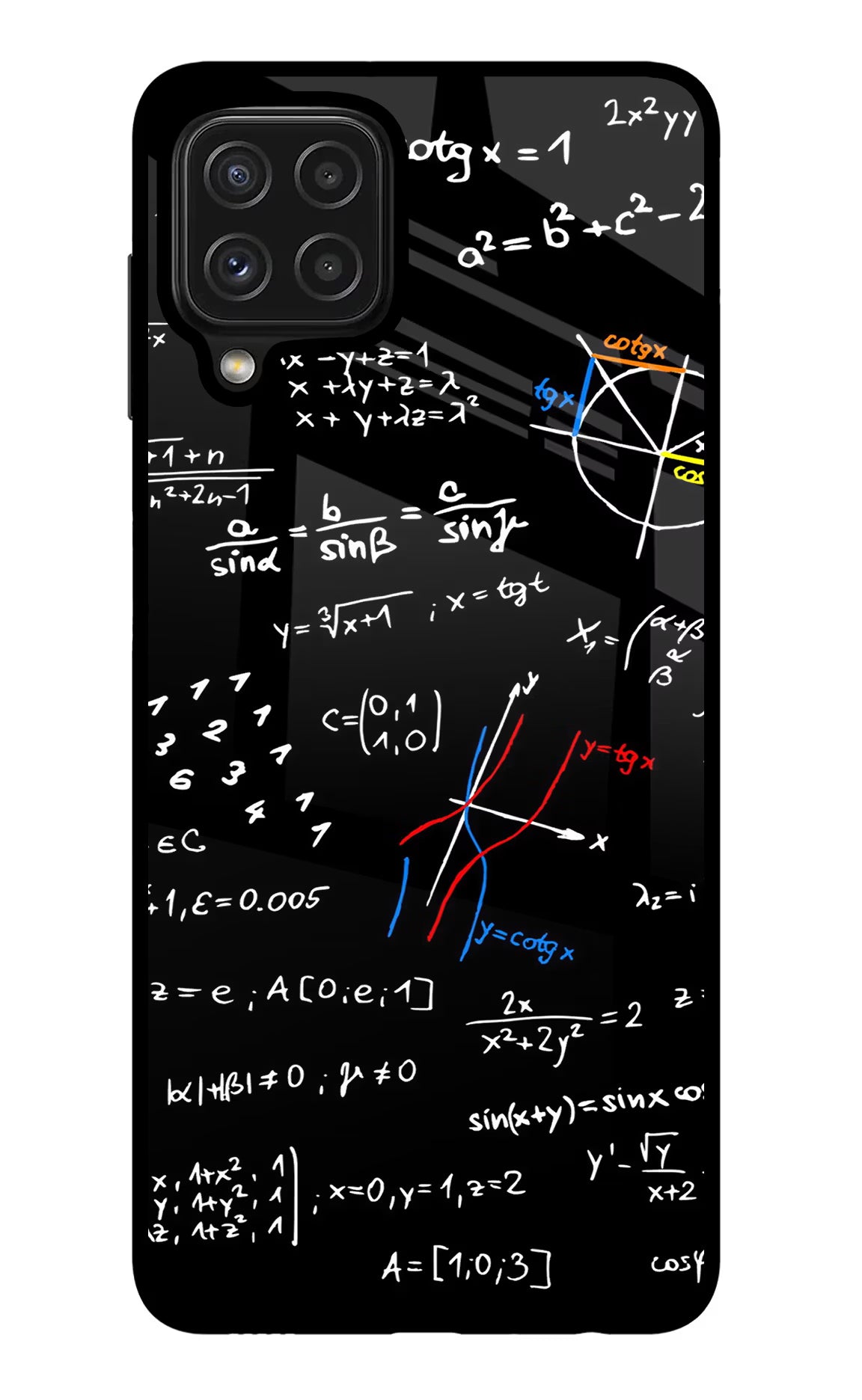 Mathematics Formula Samsung M32 Glass Case Back Cover by Casekaro