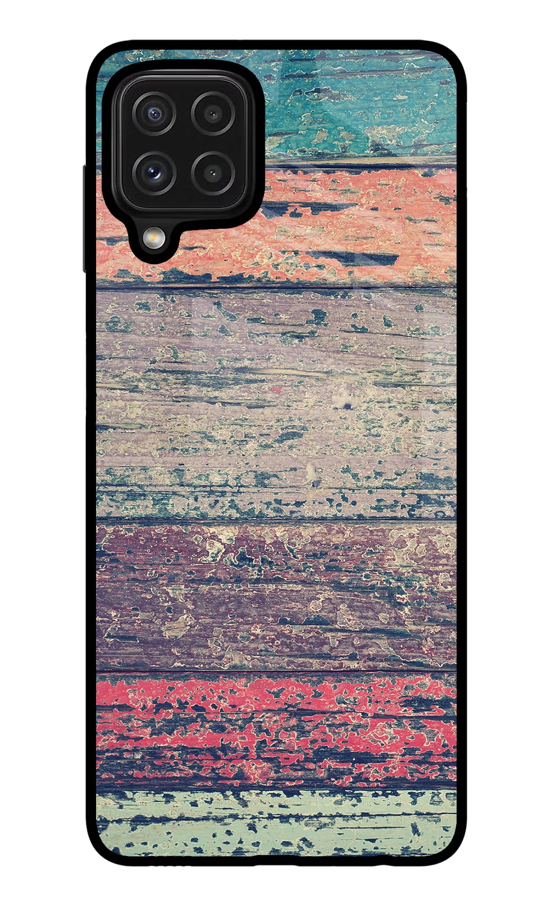Colourful Wall Samsung M32 Glass Case Back Cover by Casekaro
