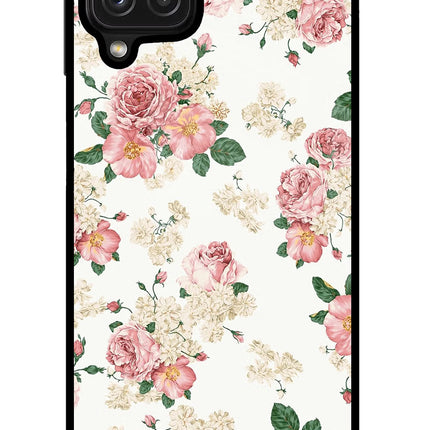 Flowers Samsung M32 Glass Case Back Cover by Casekaro