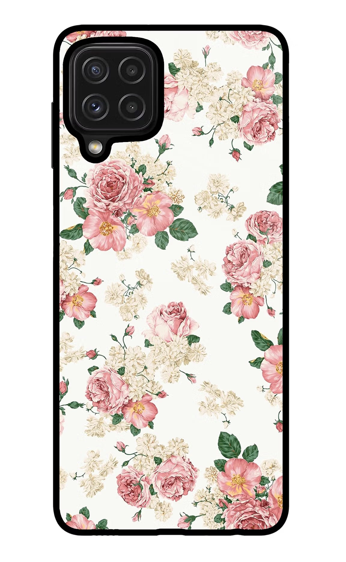 Flowers Samsung M32 Glass Case Back Cover by Casekaro