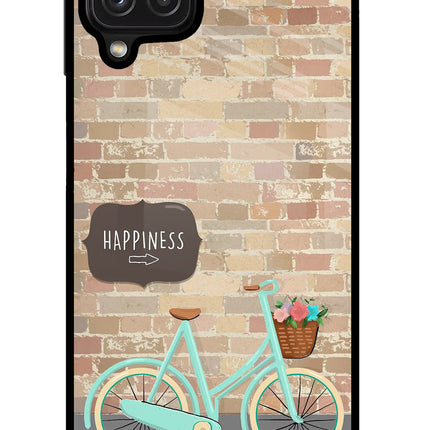 Happiness Artwork Samsung M32 Glass Case Back Cover by Casekaro