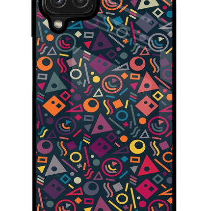 Geometric Abstract Samsung M32 Glass Case Back Cover by Casekaro