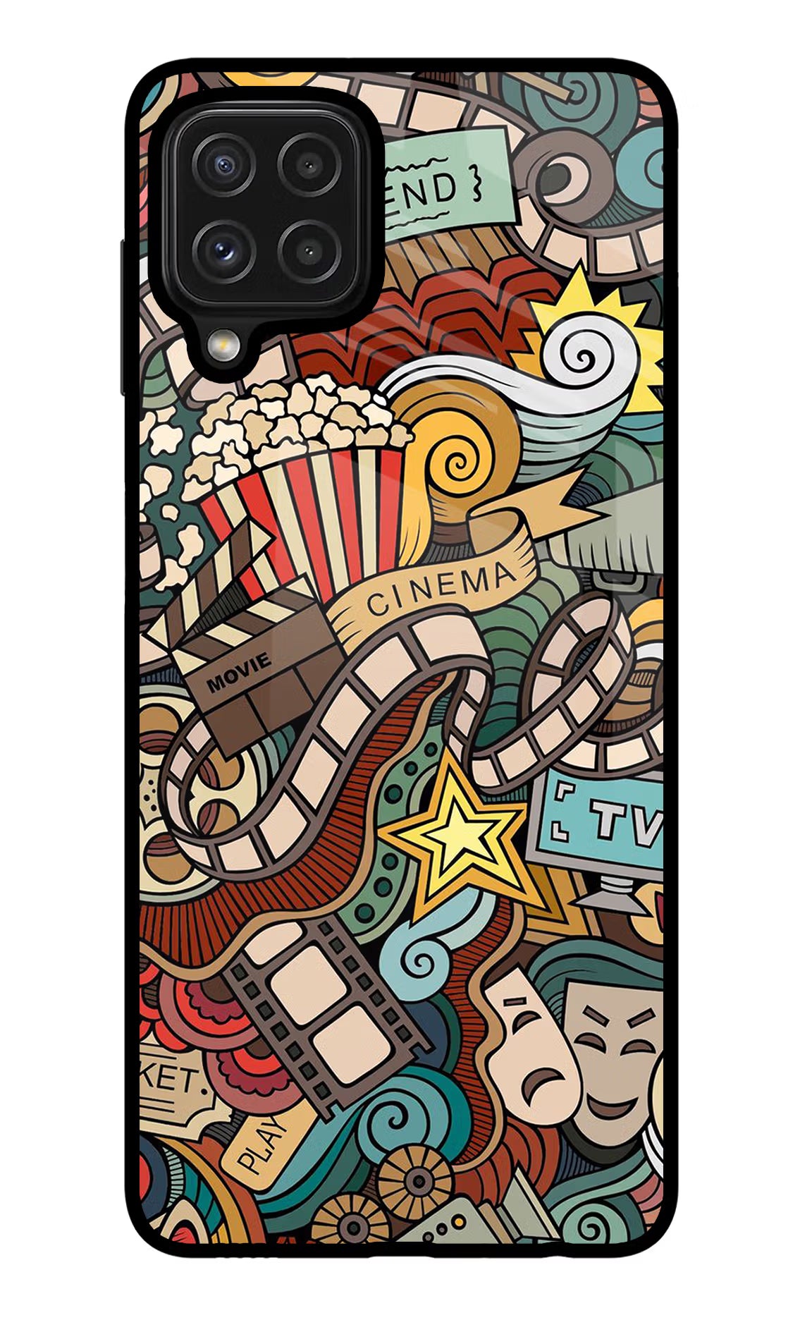 Cinema Abstract Samsung M32 Glass Case Back Cover by Casekaro