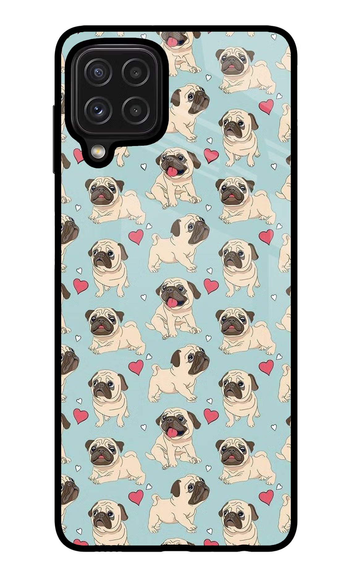Pug Dog Samsung M32 Glass Case Back Cover by Casekaro