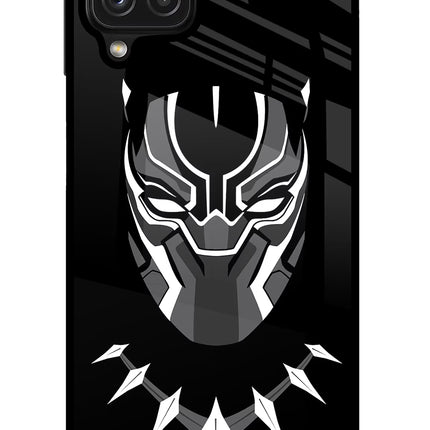 Black Panther Samsung M32 Glass Case Back Cover by Casekaro