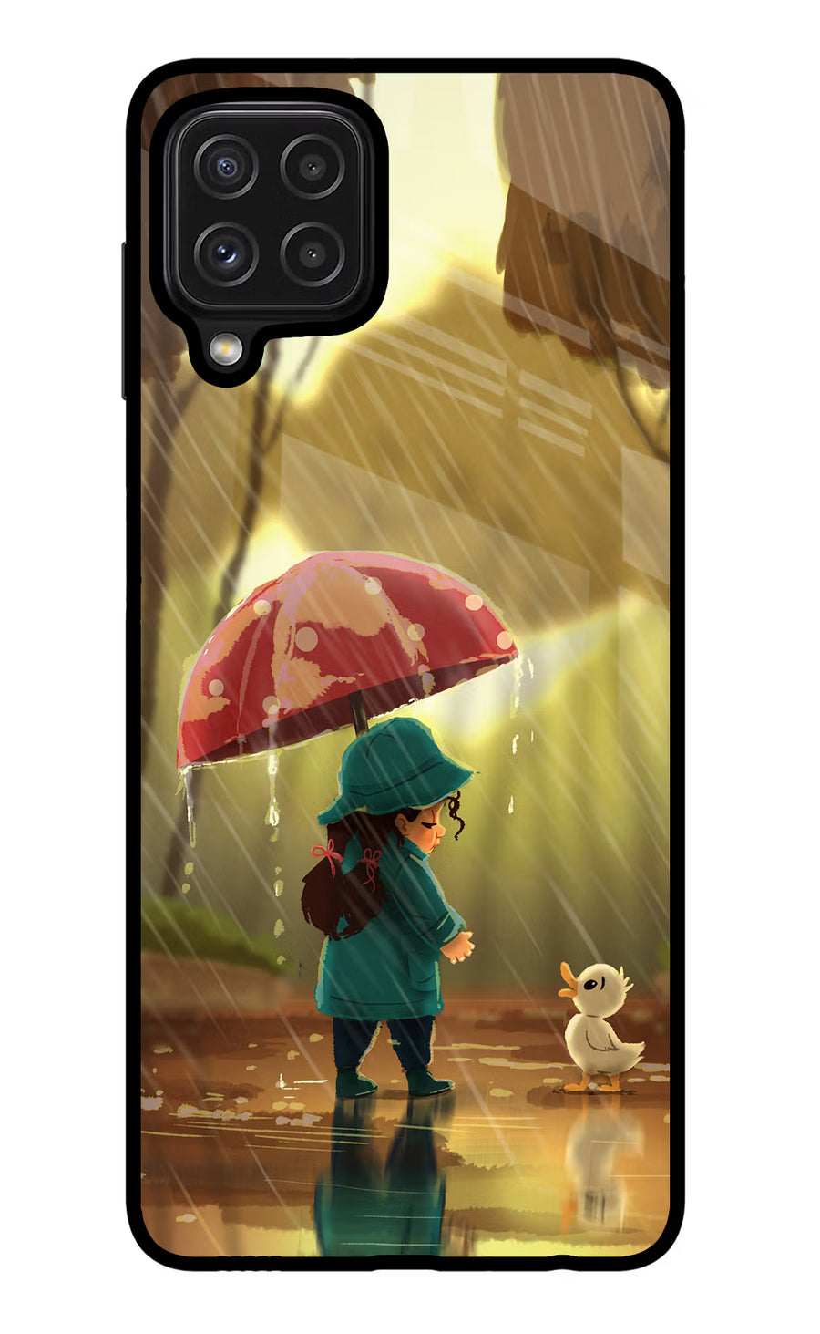 Rainy Day Samsung M32 Back Cover, Glass case