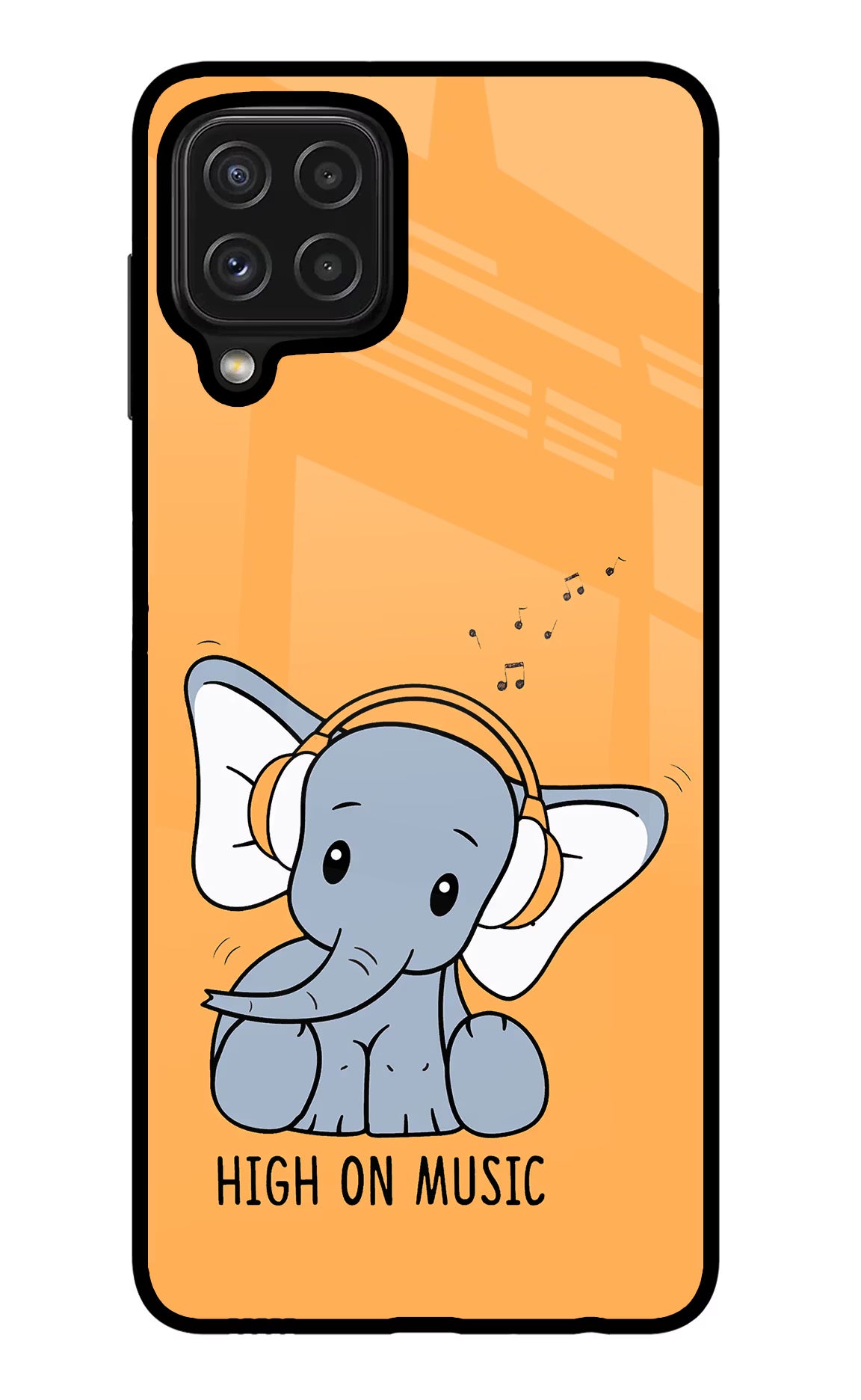 High On Music Samsung M32 Glass Case Back Cover by Casekaro