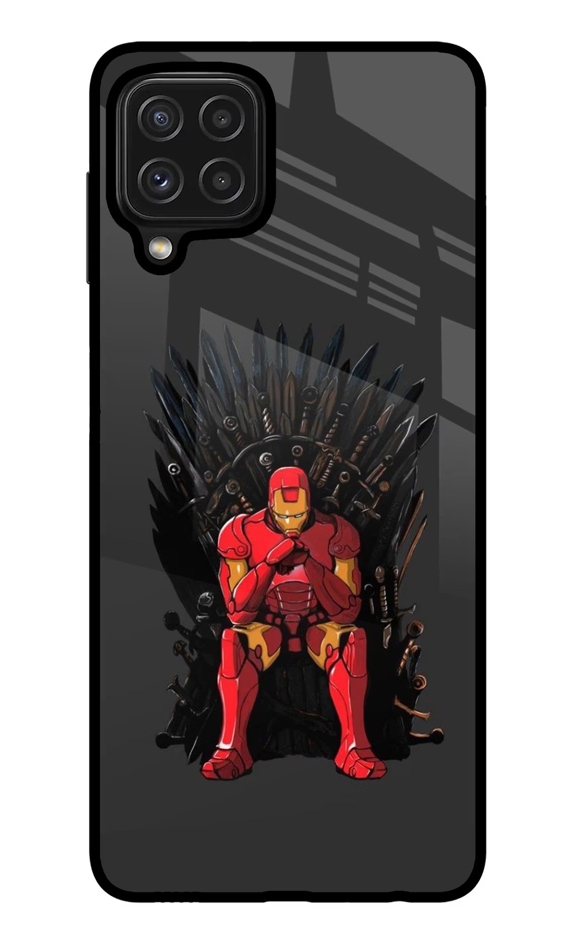 Ironman Throne Samsung M32 Glass Case Back Cover by Casekaro