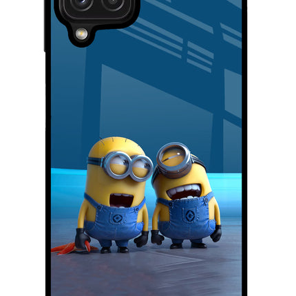 Minion Laughing Samsung M32 Glass Case Back Cover by Casekaro