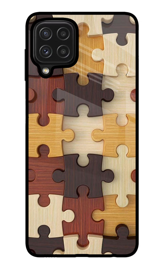 Wooden Puzzle Samsung M32 Glass Case