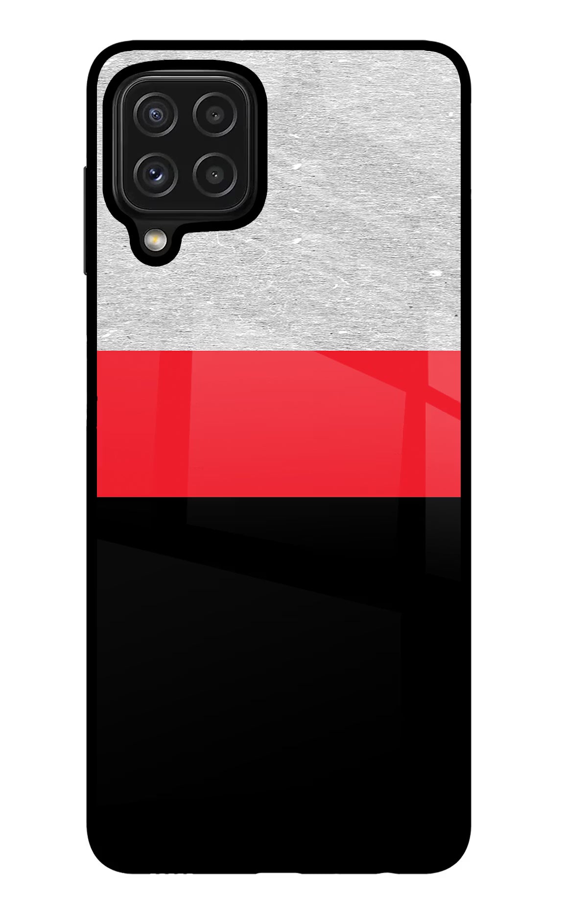 Tri Color Pattern Samsung M32 Glass Case