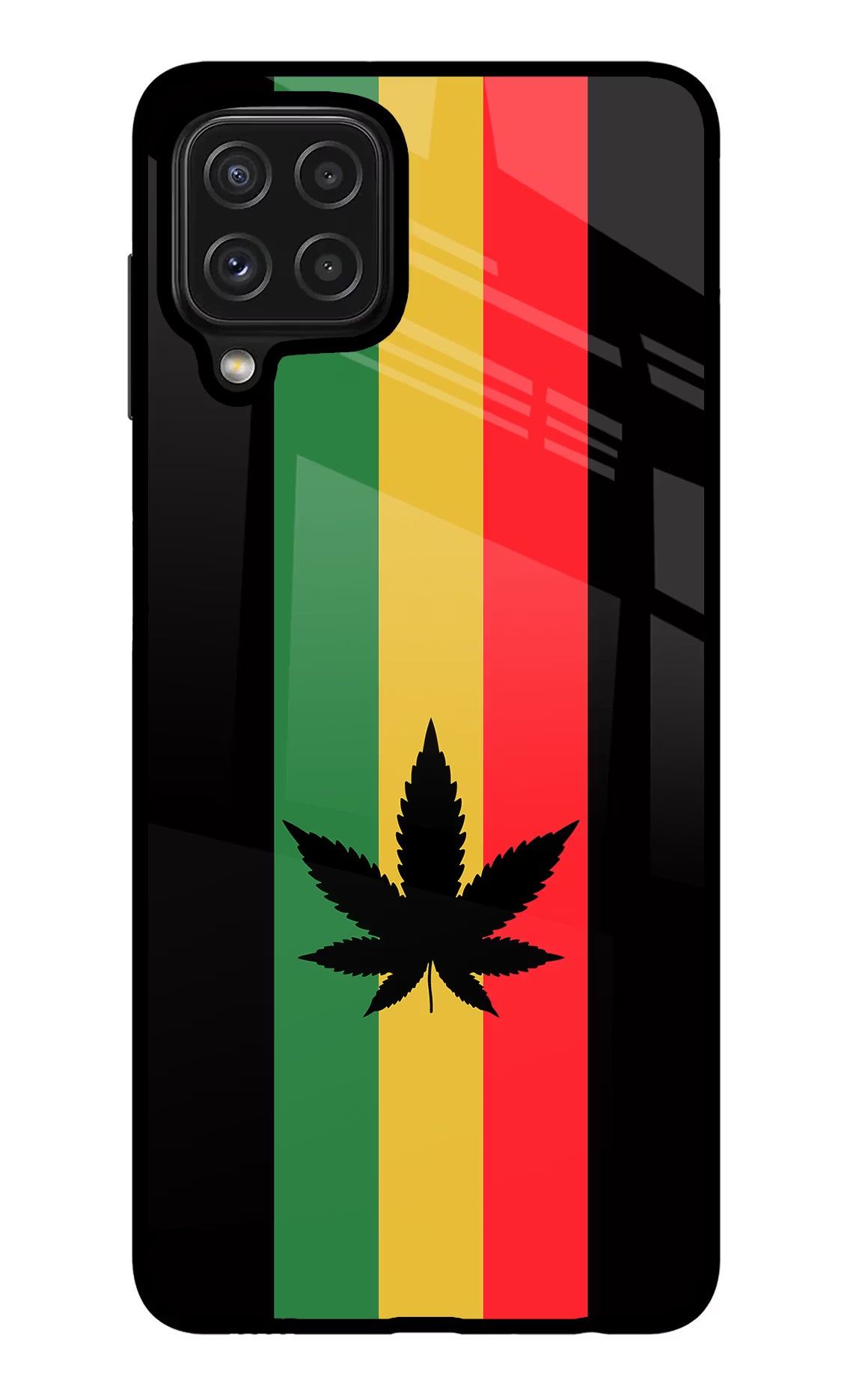 Weed Flag Samsung M32 Glass Case Back Cover by Casekaro