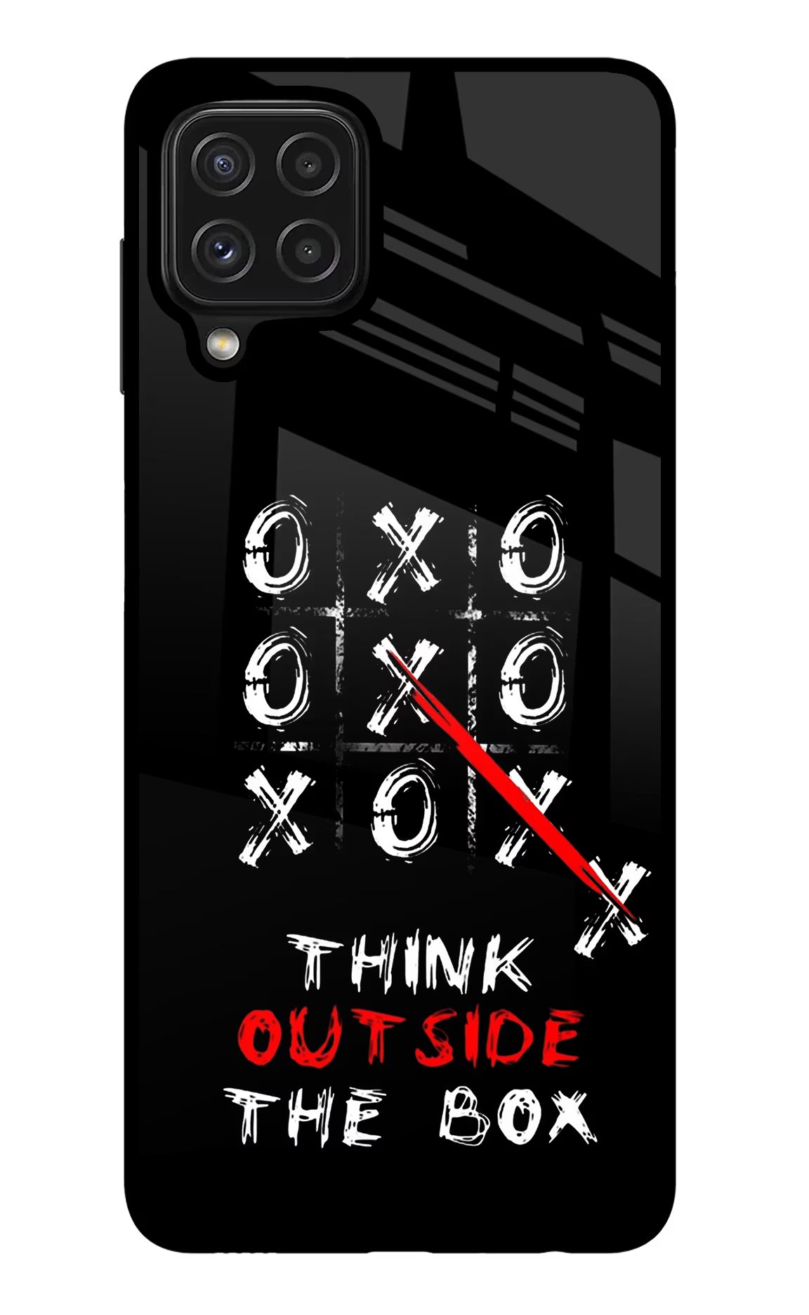 Think out of the BOX Samsung M32 Glass Case Back Cover by Casekaro