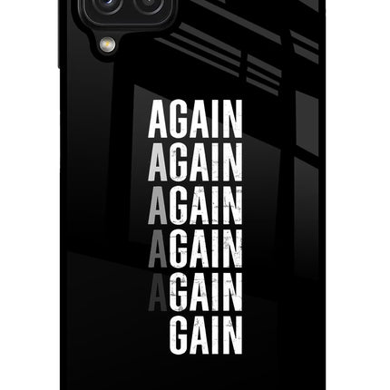 Again Again Gain Samsung M32 Glass Case Back Cover by Casekaro