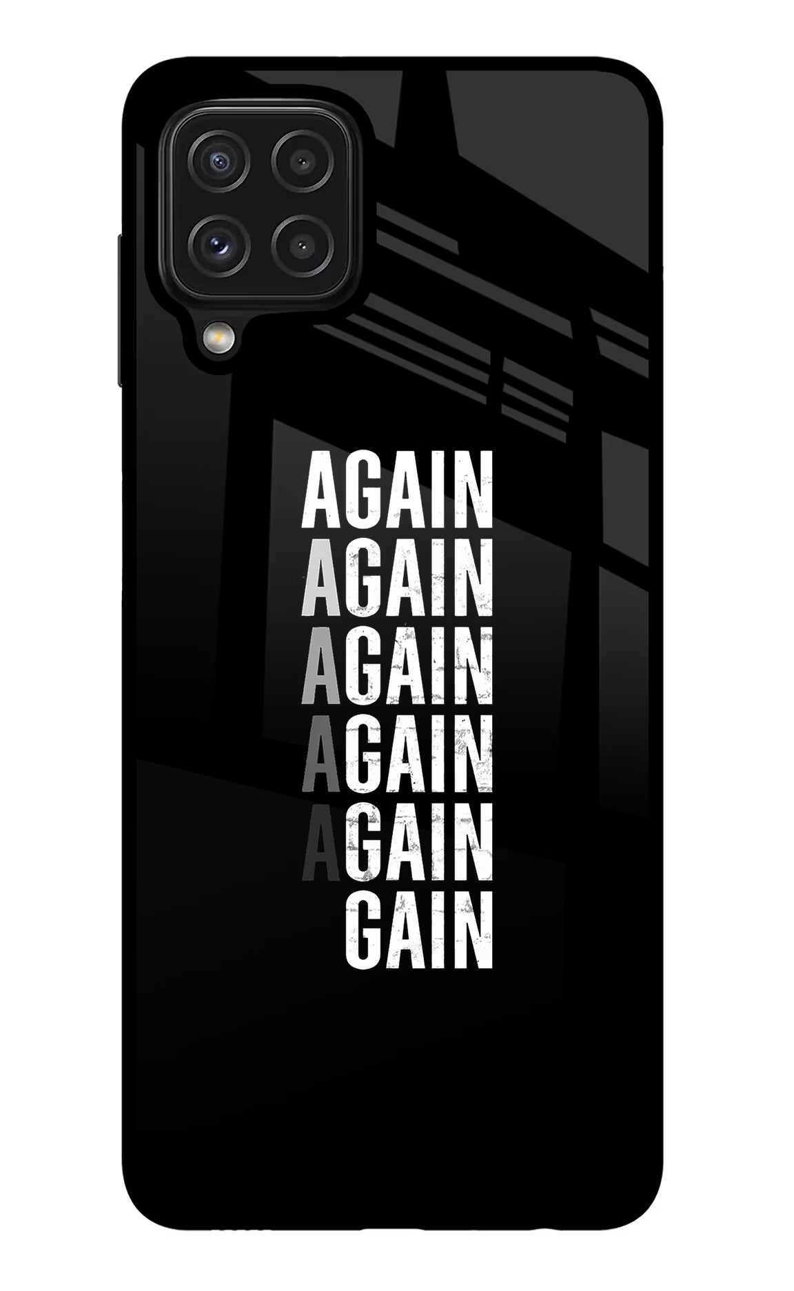 Again Again Gain Samsung M32 Glass Case Back Cover by Casekaro