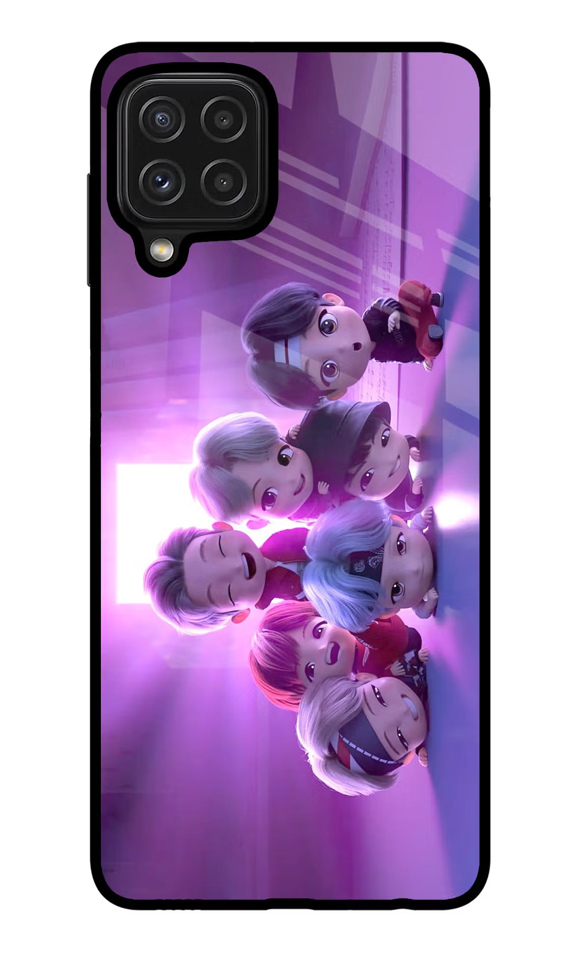 BTS Chibi Samsung M32 Glass Case