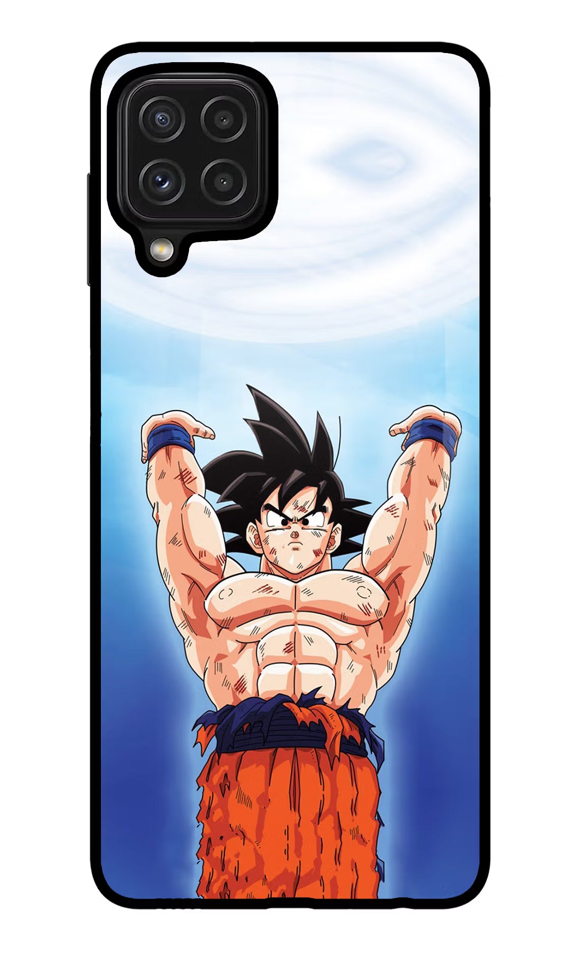 Goku Power Samsung M32 Glass Case Back Cover by Casekaro