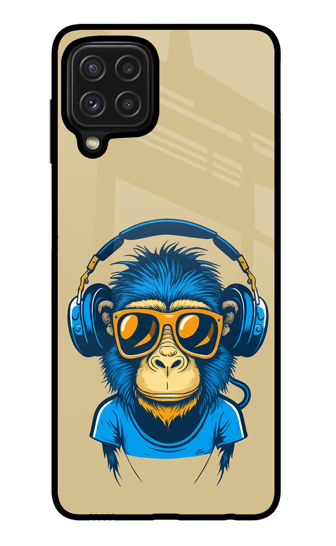 Monkey Headphone Samsung M32 Glass Case