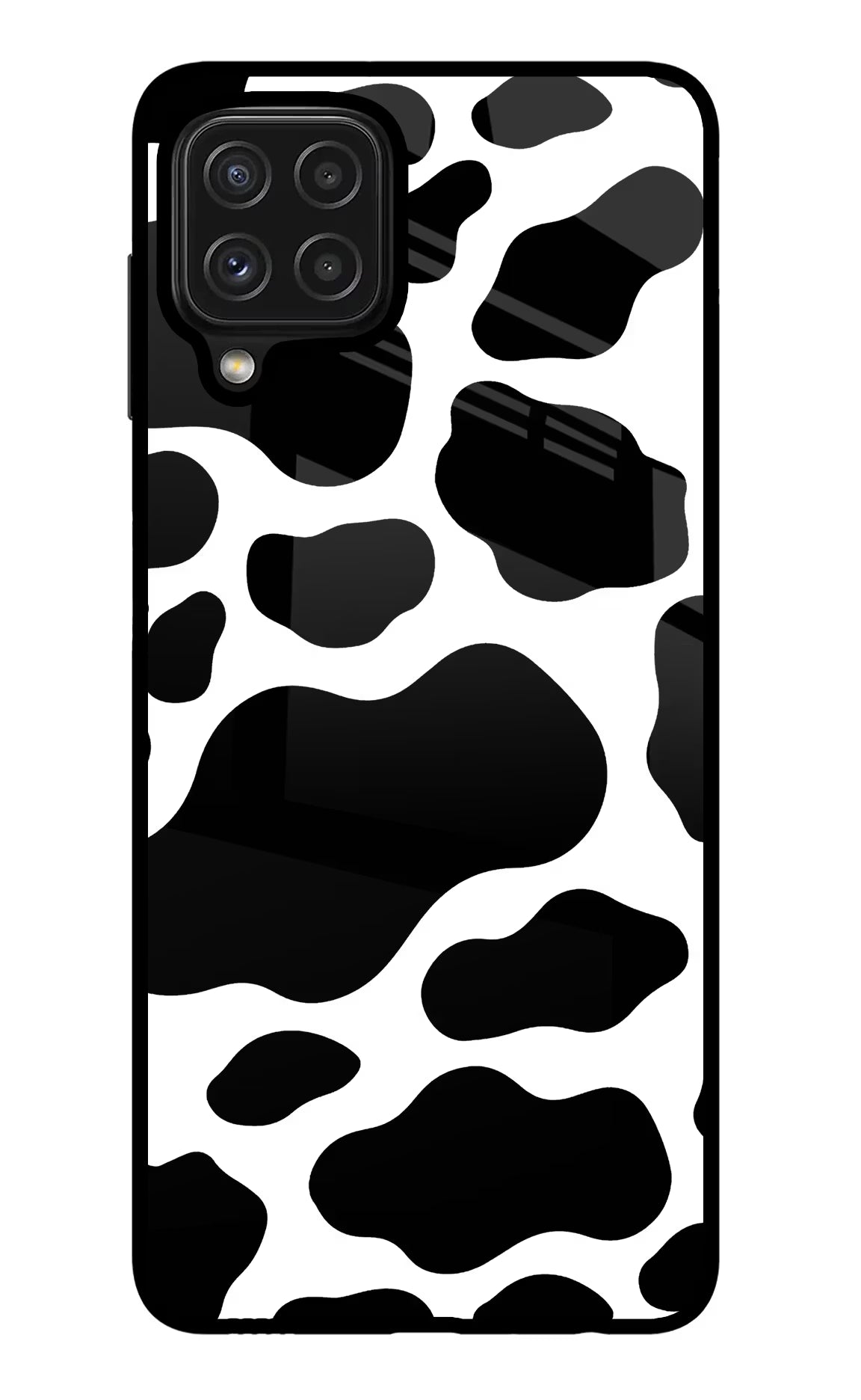 Cow Spots Samsung M32 Glass Case Back Cover by Casekaro