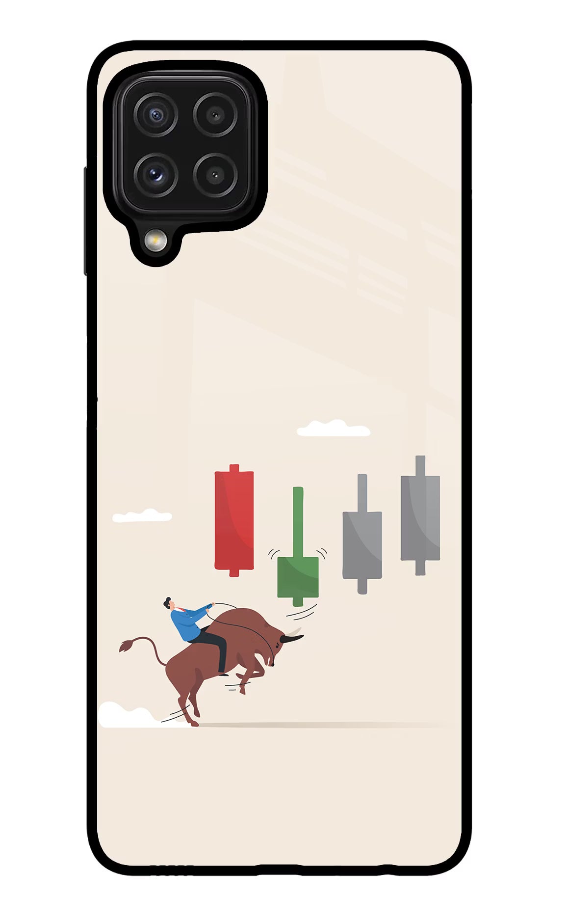 Bull Trading Momentum Samsung M32 Glass Case Back Cover by Casekaro