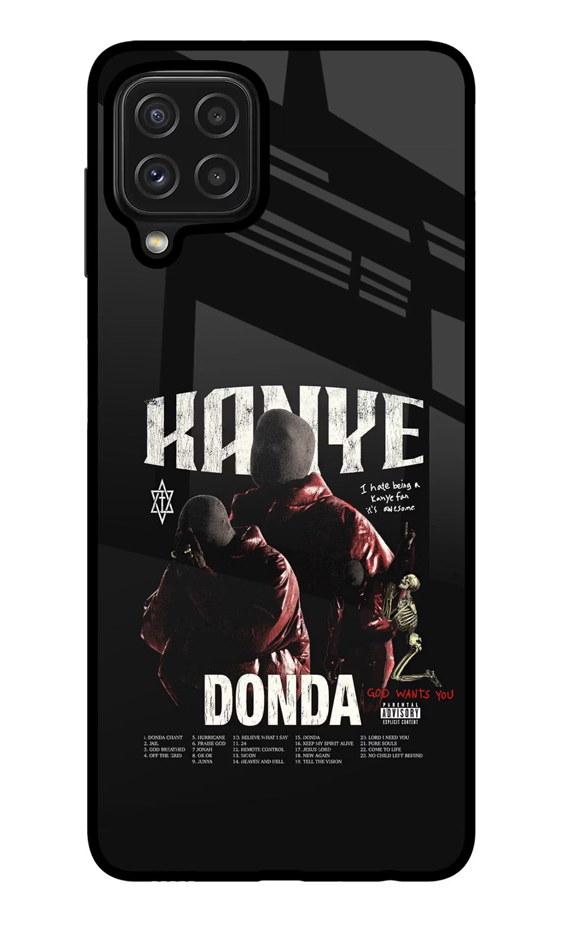 Donda Kanye West Samsung M32 Glass Case Back Cover by Casekaro