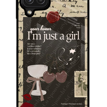 I am just a girl Samsung M32 Glass Case