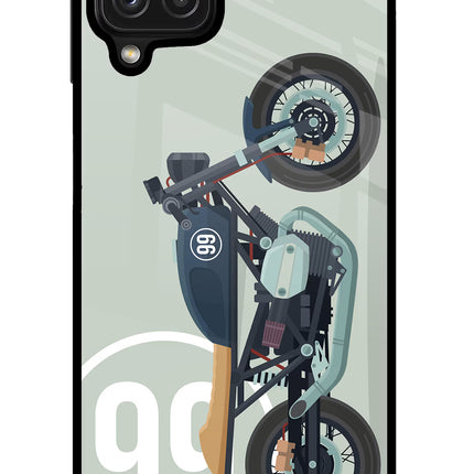 Classic Cafe Racer 99 Samsung M32 Glass Case Back Cover by Casekaro