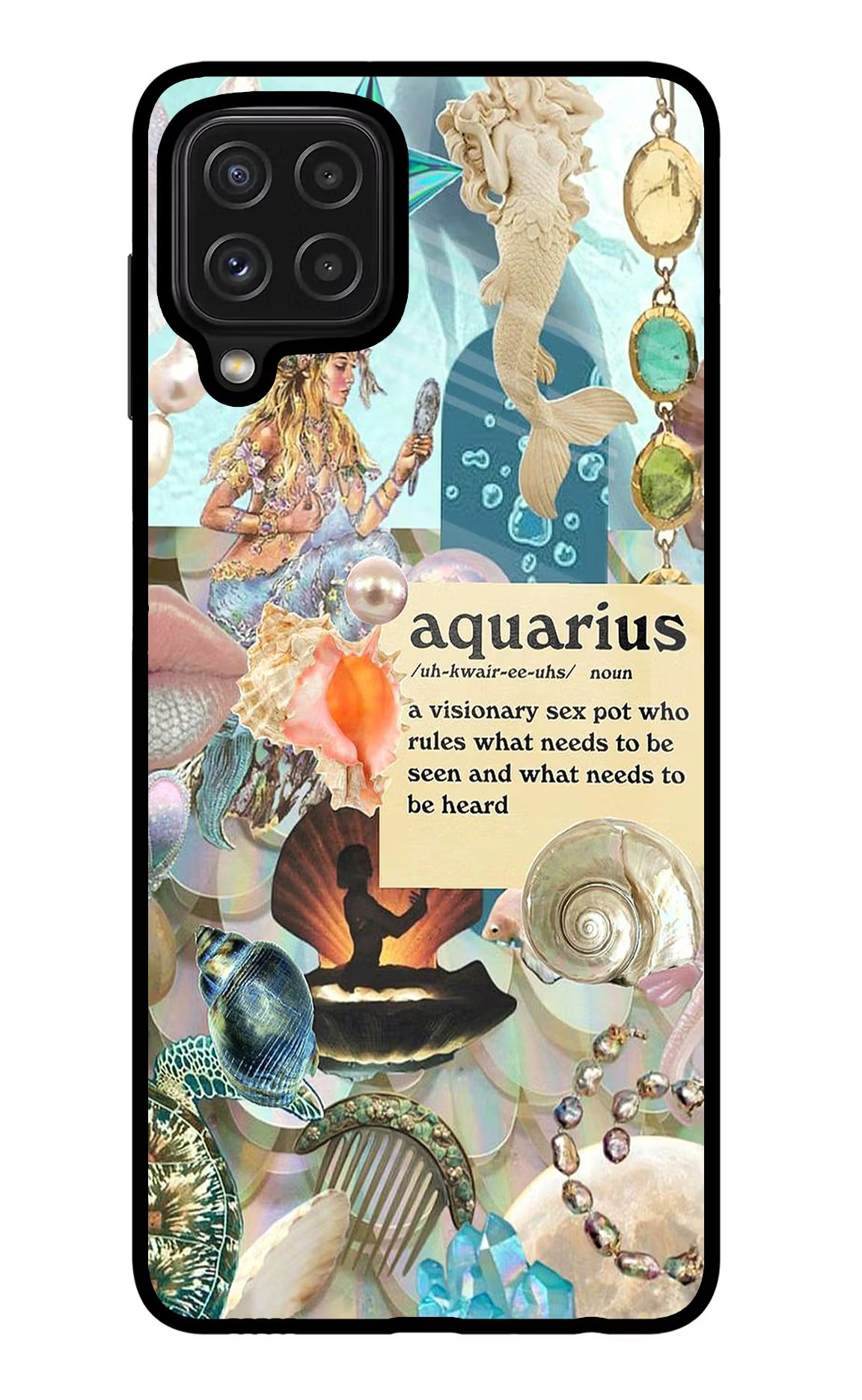 Aquarius Zodiac Samsung M32 Glass Case