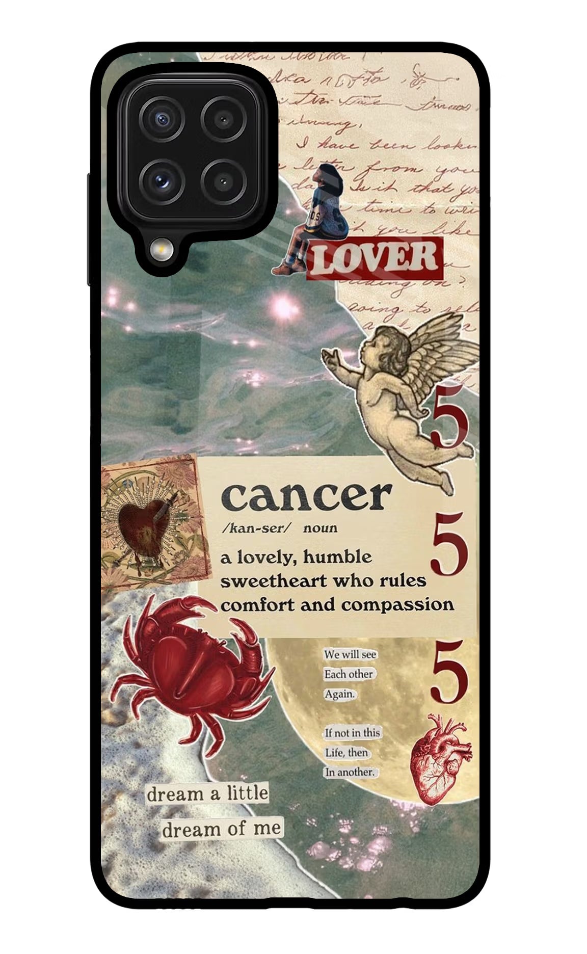 Cancer Zodiac Samsung M32 Glass Case Back Cover by Casekaro