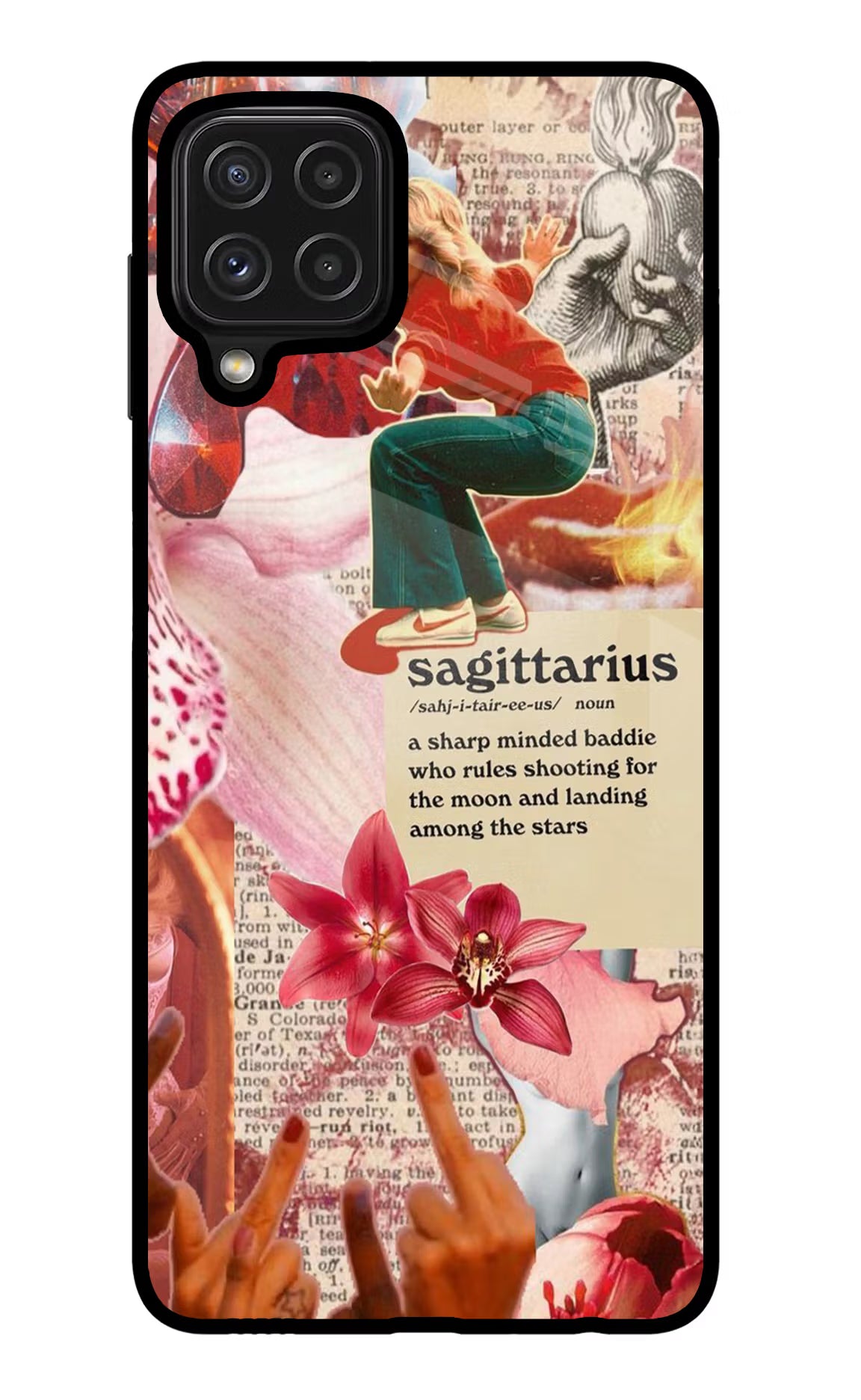 Sagittarius Zodiac Samsung M32 Glass Case Back Cover by Casekaro