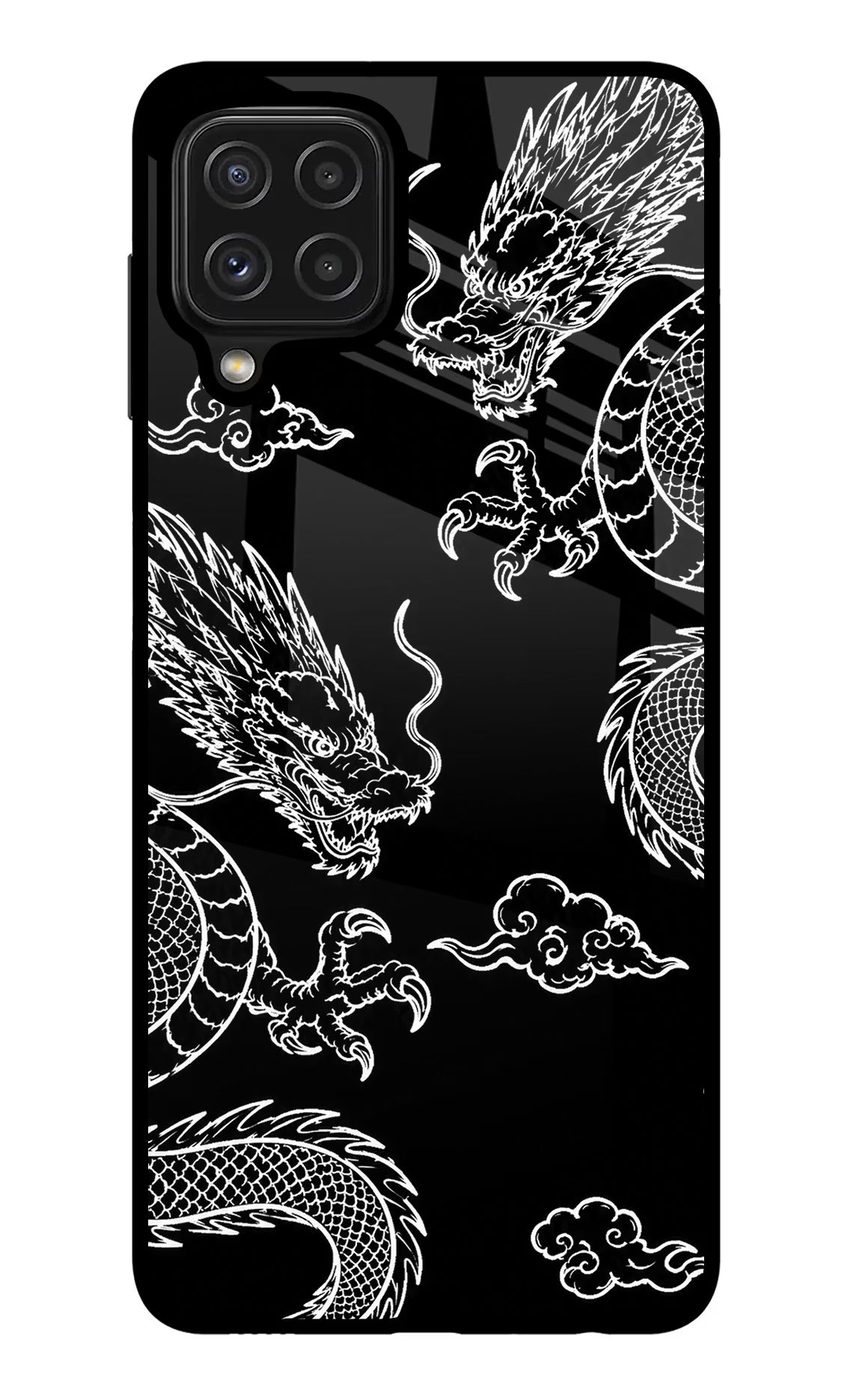 Twin Dragons Samsung M32 Glass Case