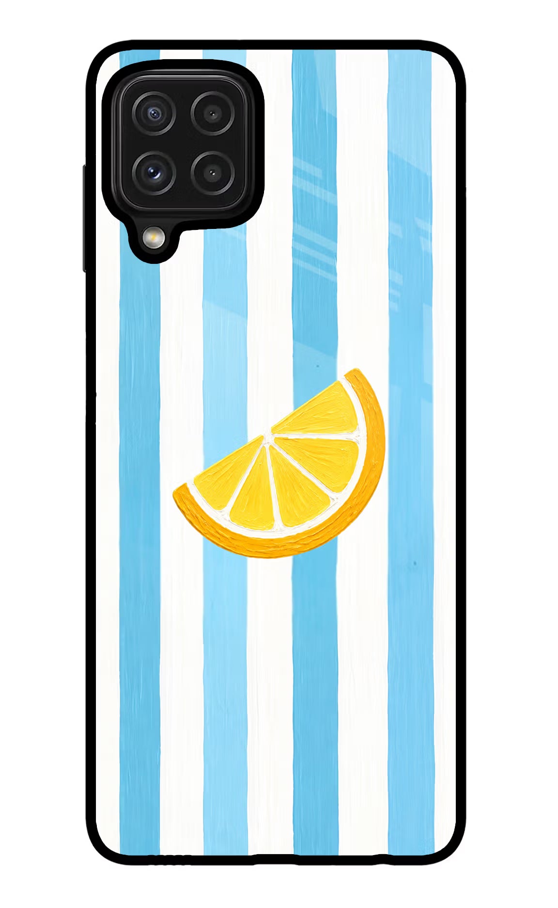 Summer Lemon Samsung M32 Glass Case Back Cover by Casekaro