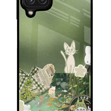 Aesthetic anime Samsung M32 Glass Case Back Cover by Casekaro