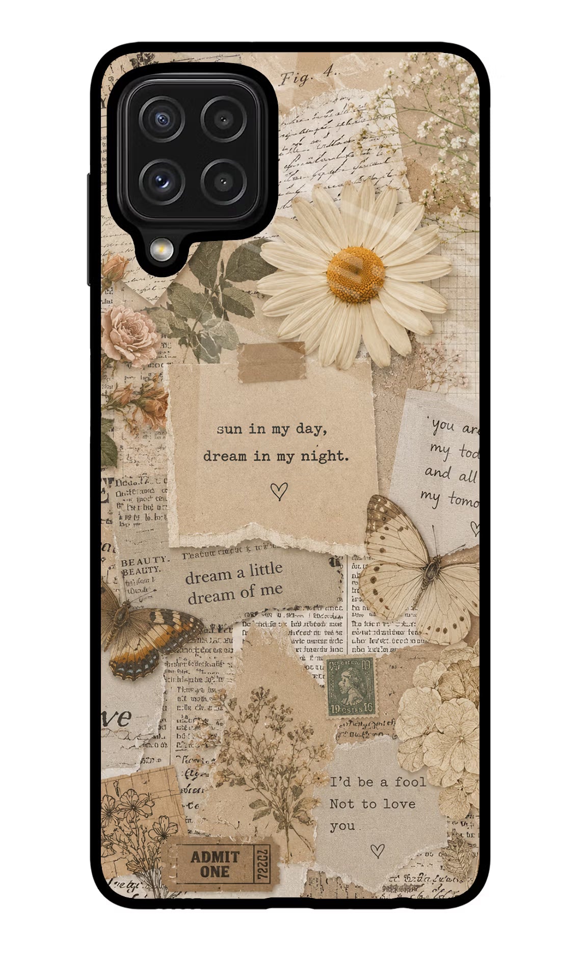 Vintage case Samsung M32 Glass Case Back Cover by Casekaro