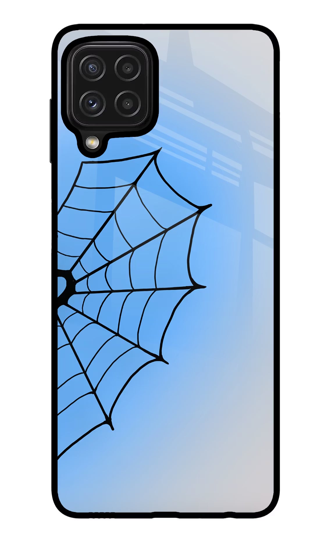 Blue Web Samsung M32 Glass Case