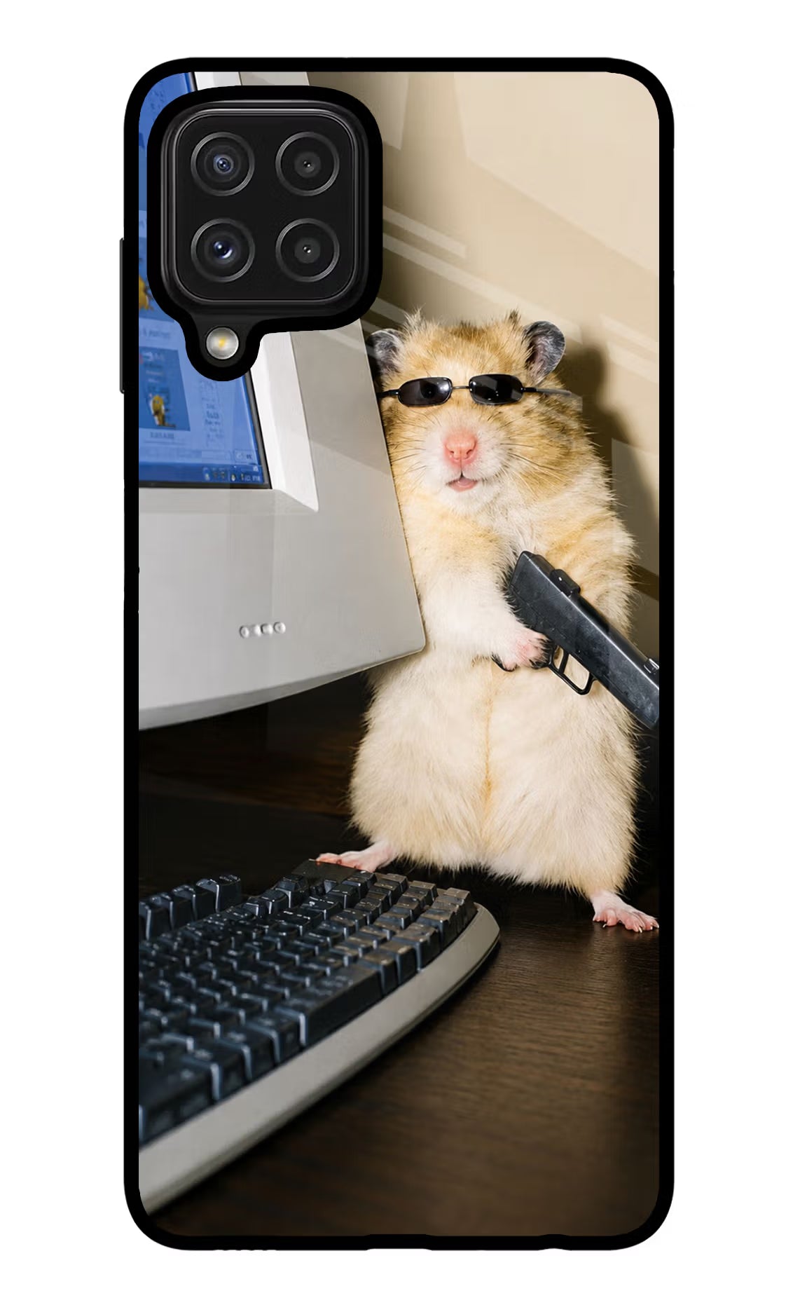 Hacker Hamster Samsung M32 Glass Case
