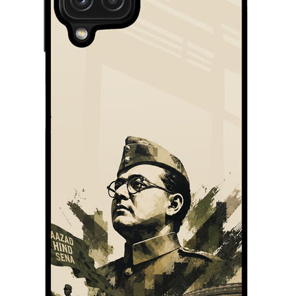 Netaji Rising Samsung M32 Glass Case Back Cover by Casekaro