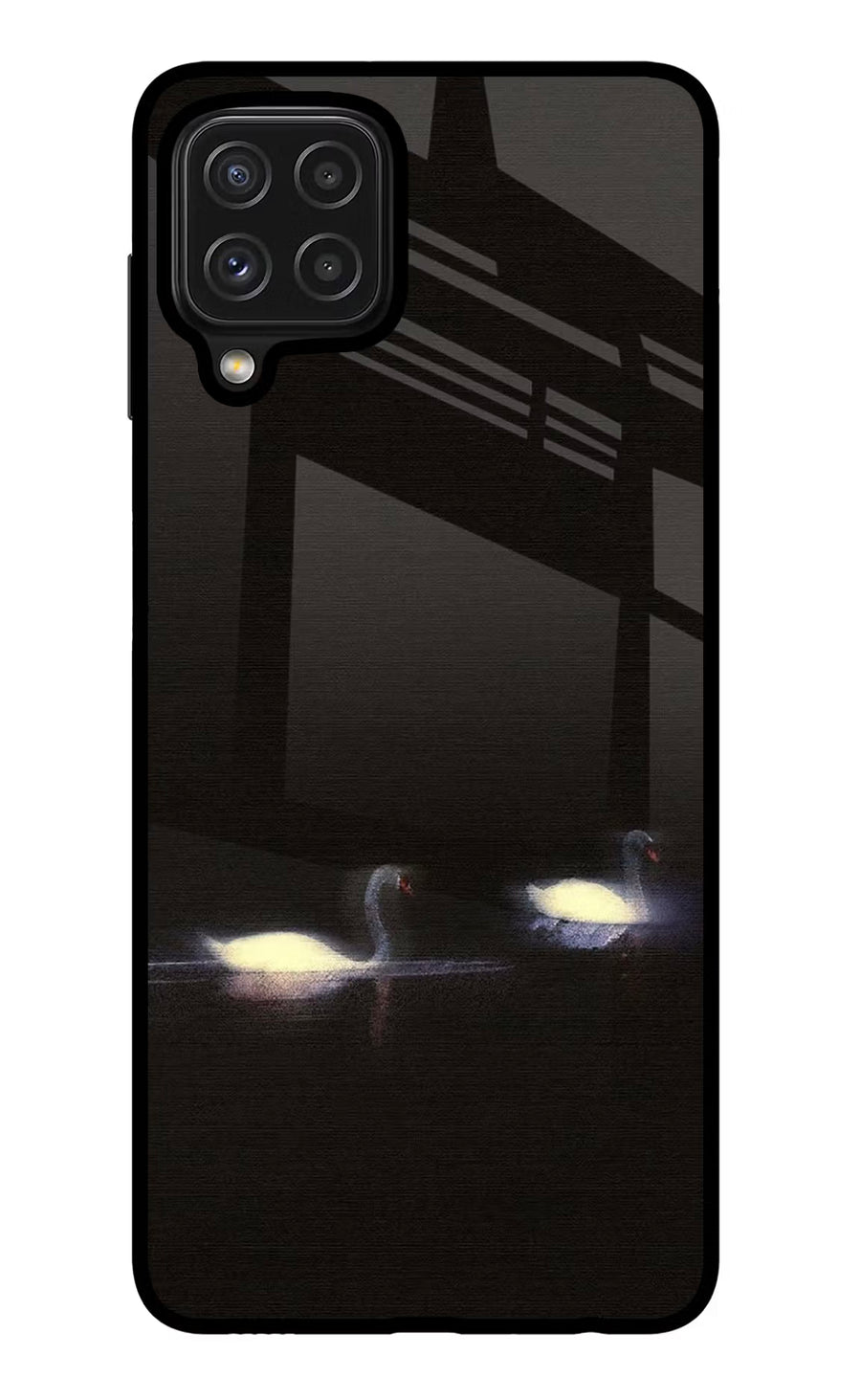 Silent Swans Samsung M32 Back Cover, Glass case