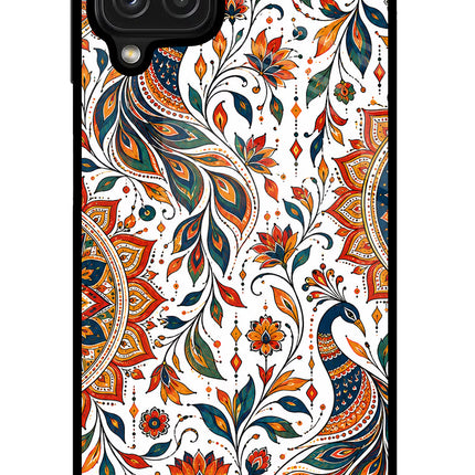 White Mayura Samsung M32 Glass Case