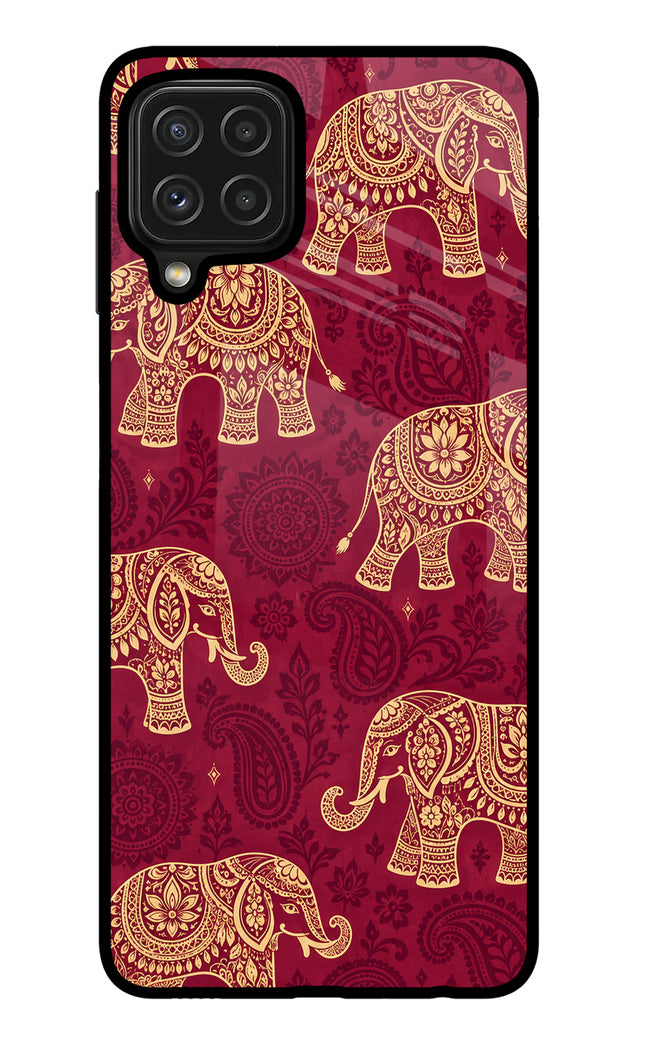 Maroon Elephant Samsung M32 Glass Case