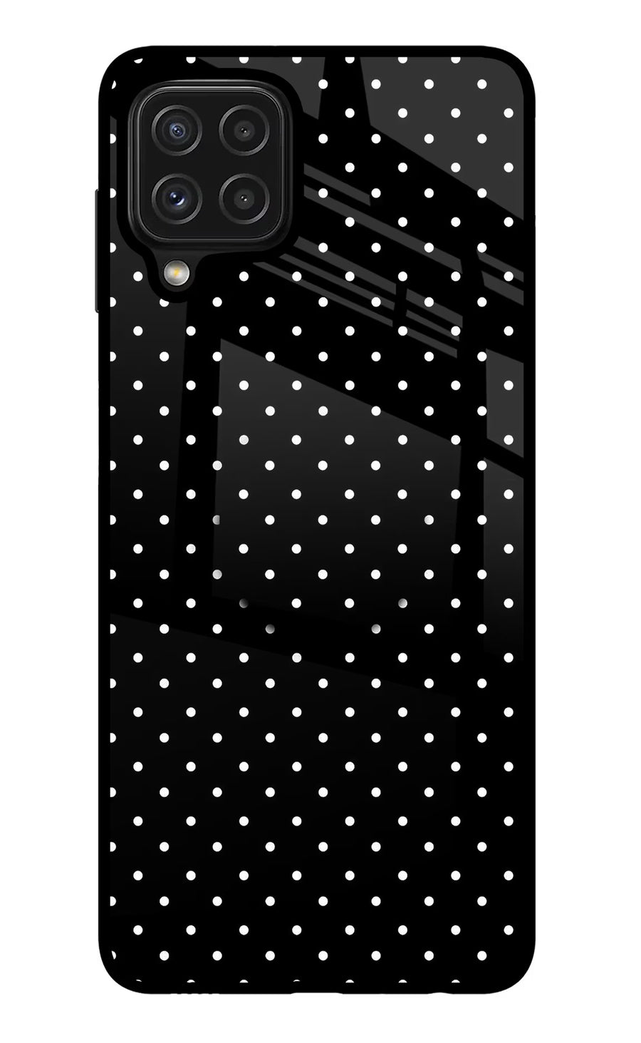 White Dots Samsung M32 Pop Case, Glass case