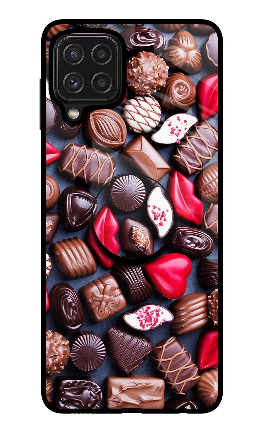 Chocolates Samsung M32 Pop Case, Glass case