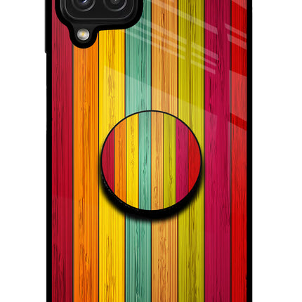 Multicolor Wooden Samsung M32 Pop Case by Casekaro