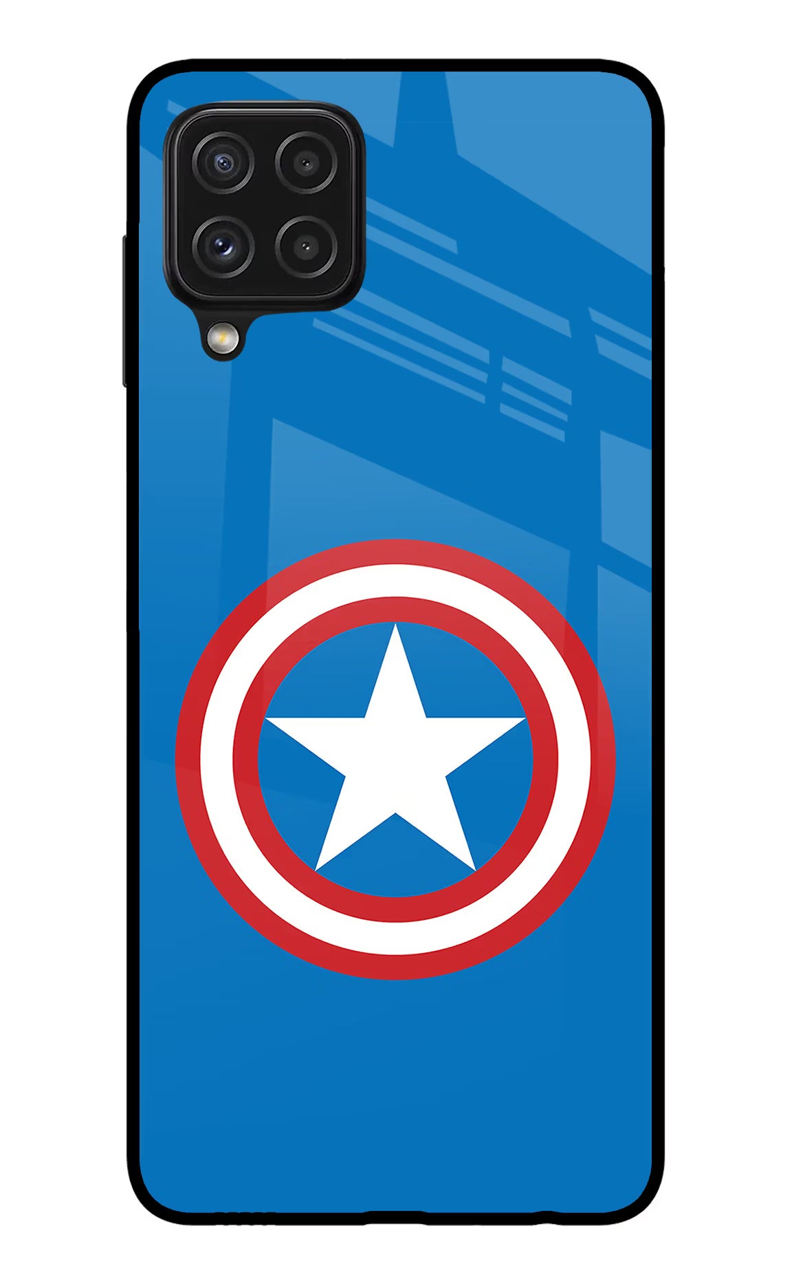 Captain America Logo Samsung A22 4G Glass Case Back Cover by Casekaro