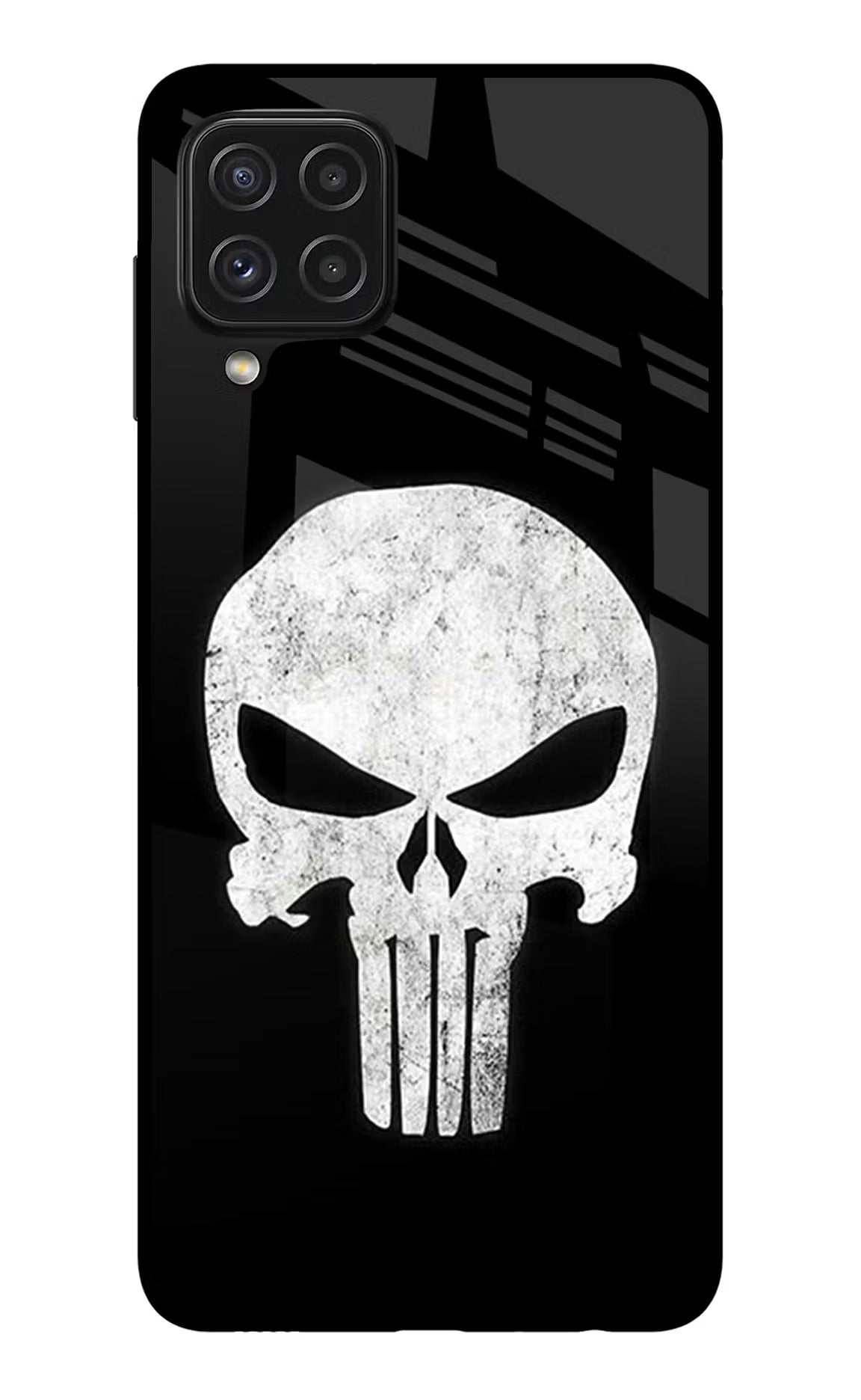 Punisher Skull Samsung A22 4G Glass Case Back Cover by Casekaro